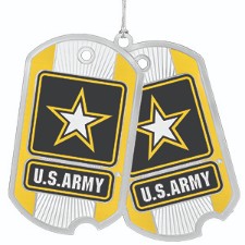 U.S. Army Christmas Ornament - Dog Tag (New Lower Price!)
